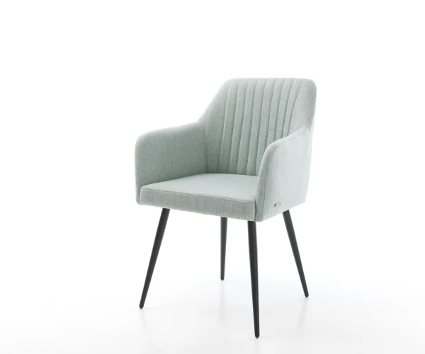 Armlehnstuhl Greg-Flex Stripes Mint 4-Fuß konisch Schwarz