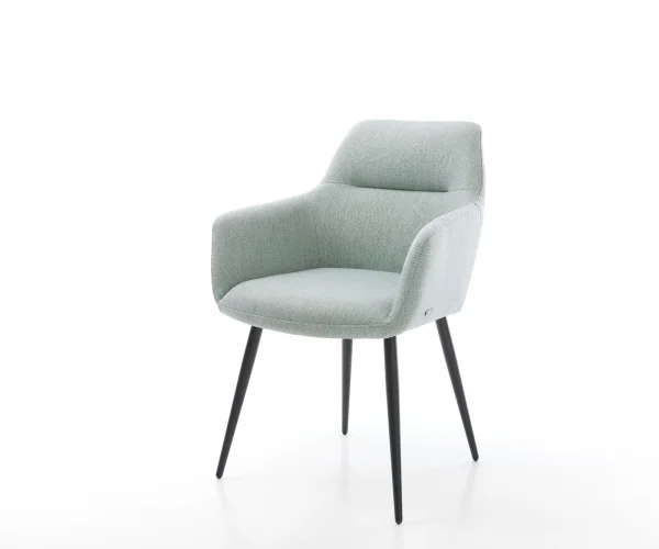 Armlehnstuhl Pejo-Flex Stripes Mint 4-Fuß konisch Schwarz