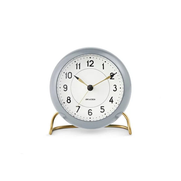 Arne Jacobsen Clocks AJ Station Tischsuhr 12cm Grau-weiß