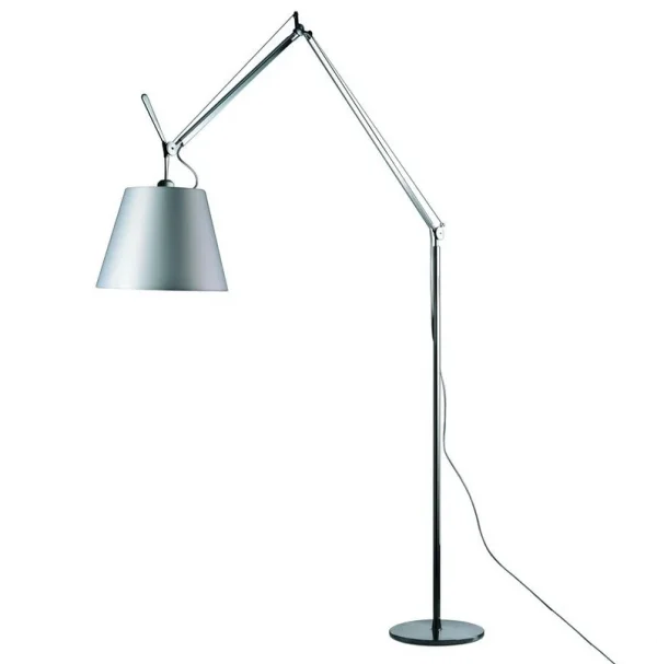 Artemide - Tolomeo Mega Stehleuchte, Satinschirm, Grau/Alu