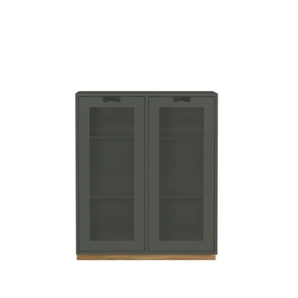 Asplund Snö E Vitrinenschrank Green khaki, eichensockel, 42 cm