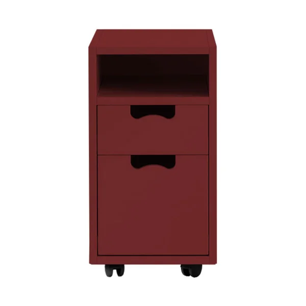 Asplund Snö G3 Nachttisch Brown red, schwarze Räder