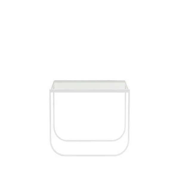 Asplund Tati Square Couchtisch Glas, weißes Gestell