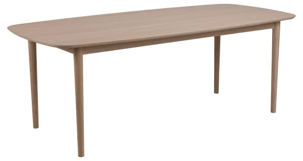 Aston Esstisch oval, vorbereitet für Zusatzplatten, weiß geölt eichendekor.