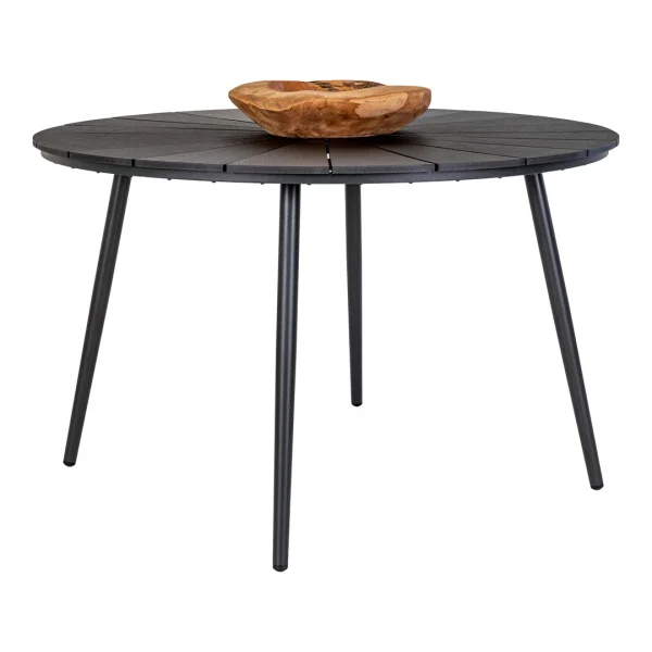 Atlanta Gartentisch Ø120cm Nonwood schwarz.