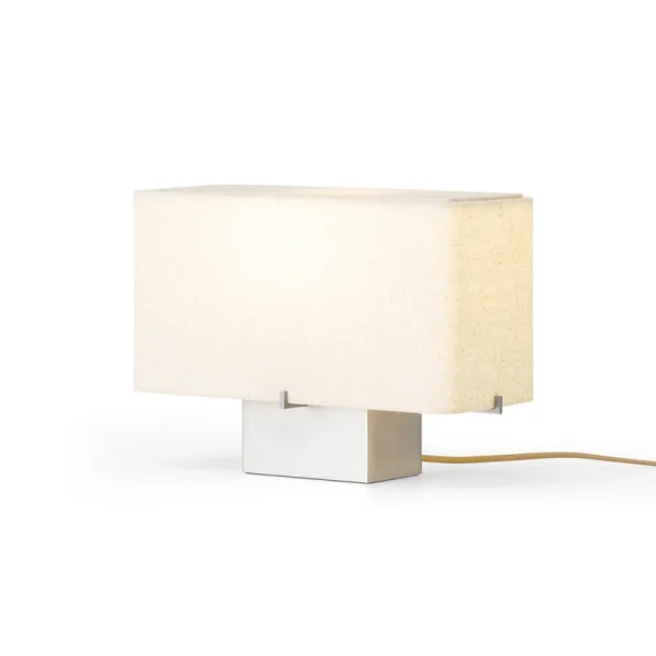 Audo Copenhagen - Nonna Tischlampe alu-/sandfarben, 24 cm, Metall/Stoff Audo