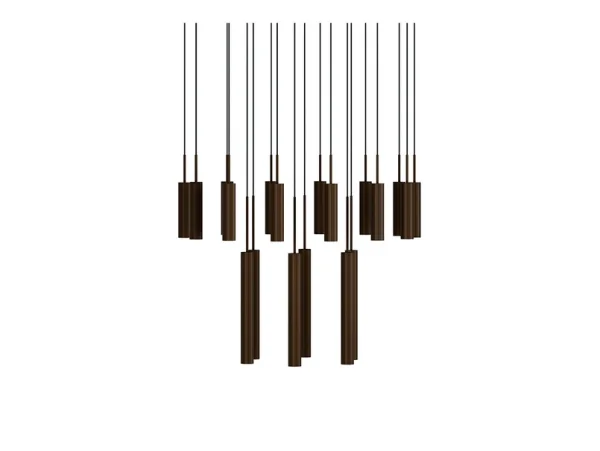 Audo Copenhagen - Tubulaire 20 Hängelampe 20-flg. Alu/bronze