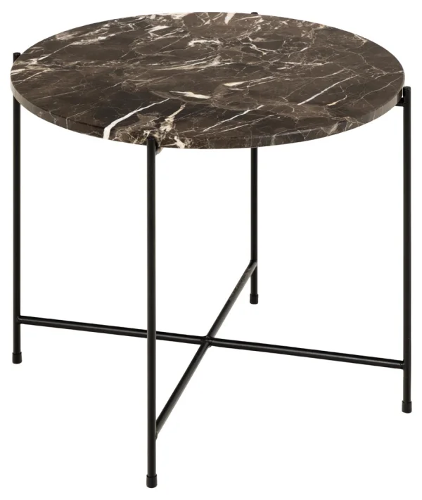 Avila Ecktisch Ø52cm Marmor braun.