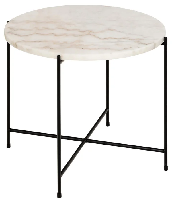 Avila Ecktisch Ø52cm Marmor weiß.