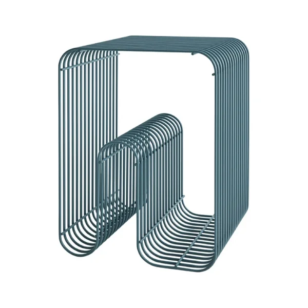 AYTM - Hocker Curva, staubblau, Stahl, 32 cm lang