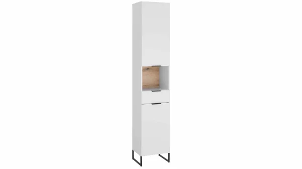 Bad Hochschrank weiß Eiche 2 Türen 195 cm - DALIA