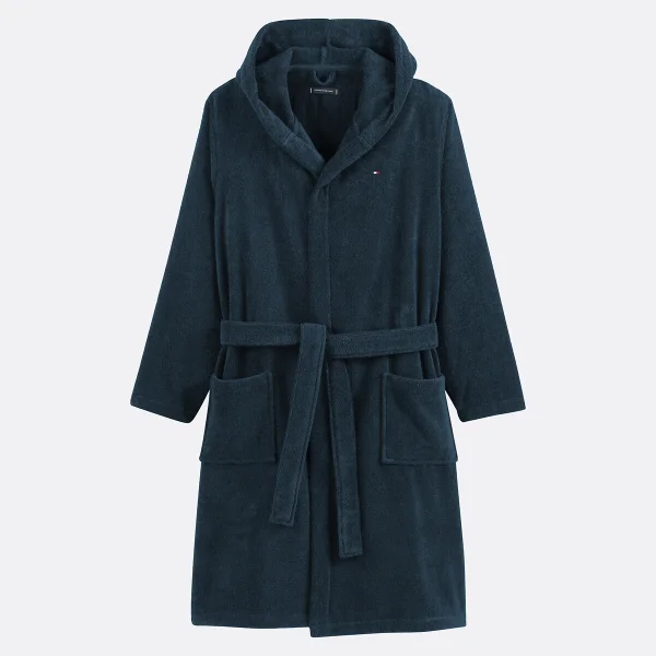 Bademantel Mit Kapuze Aus Baumwolle Blau Jungen Grösse XL