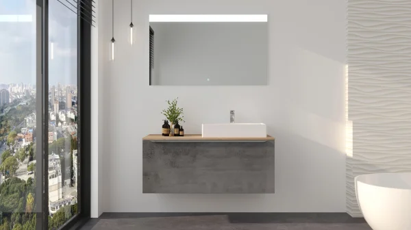 Badmöbel-Set grau - 2 Teile - Waschtisch 120 cm - RISCADO