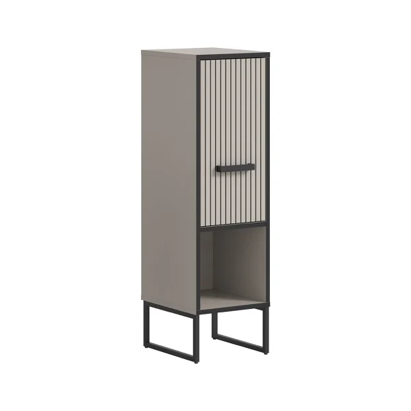 Bagno Badschrank 1 Tür 1 Fach hellgrau, cremefarben.