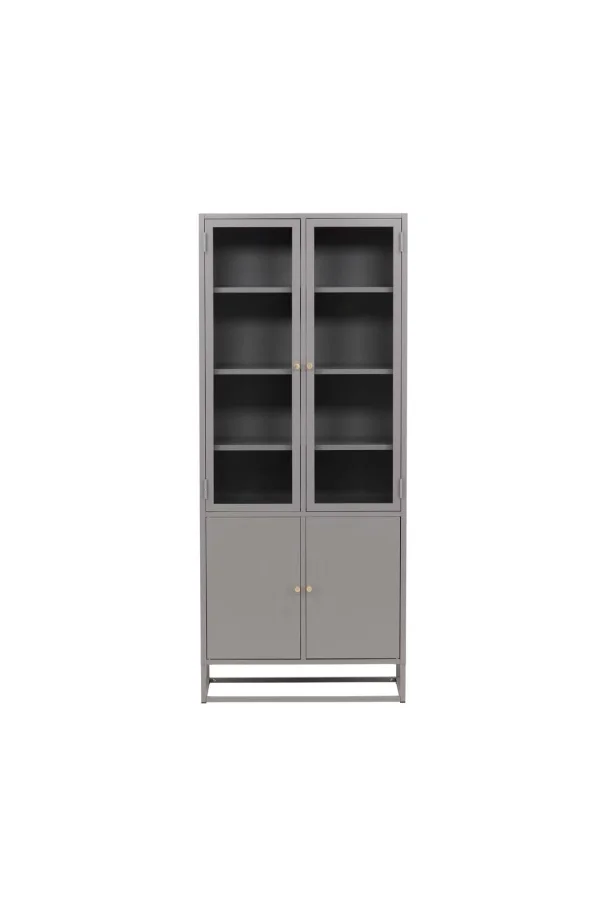 Bakal Vitrinenschrank 2 Glastüren, 2 Türen hellgrau.