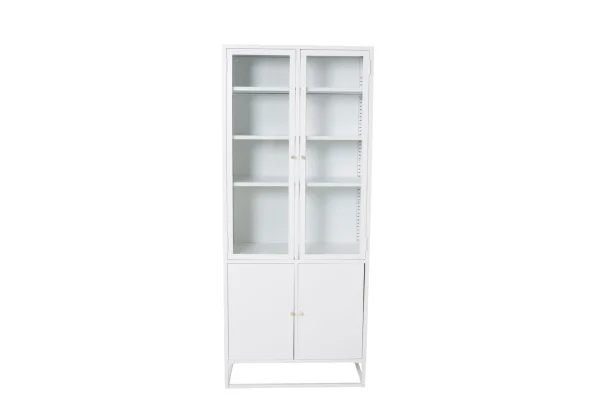 Bakal Vitrinenschrank 4 Glastüren, 5 Ablagen, weiss.