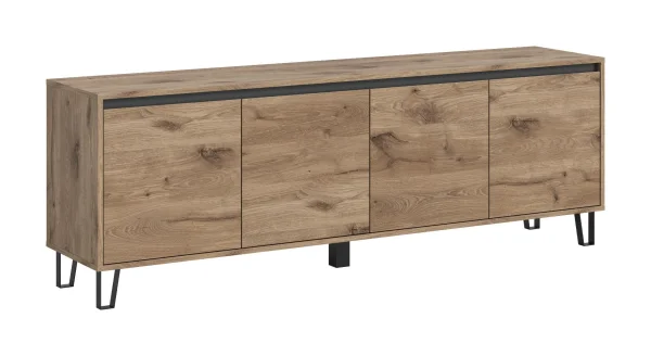 Balton TV Tisch 4 Türen Eiche Dekor.