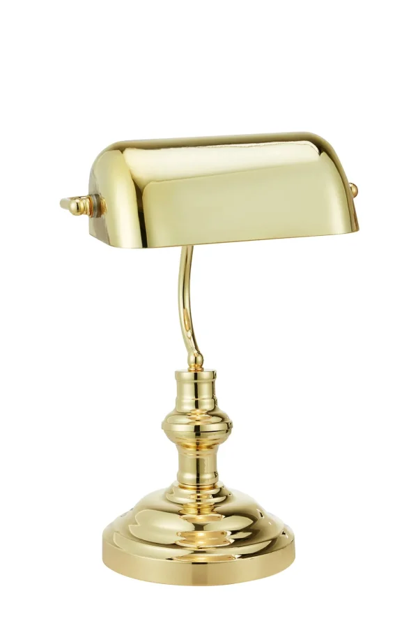 Bankers Tischlampe Messing 42 cm