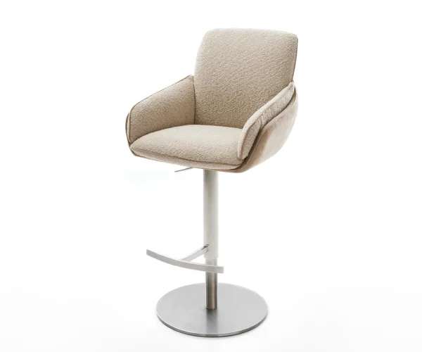 Barstuhl Luan-Flex Materialmix Schlamm Drehfuß höhenverstellbar Edelstahl drehbar