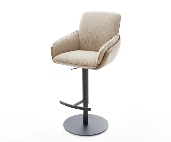 Barstuhl Luan-Flex Materialmix Schlamm Drehfuß höhenverstellbar Metall drehbar