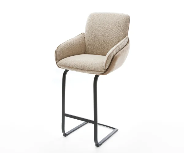 Barstuhl Luan-Flex Materialmix Schlamm Freischwinger Flach Metall