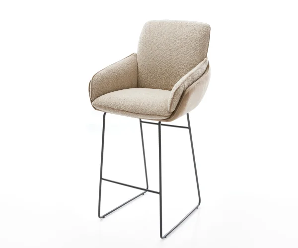 Barstuhl Luan-Flex Materialmix Schlamm Kufengestell Metall