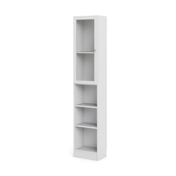 Base Regal 1 Glastür und 2 Ablagen weiss.