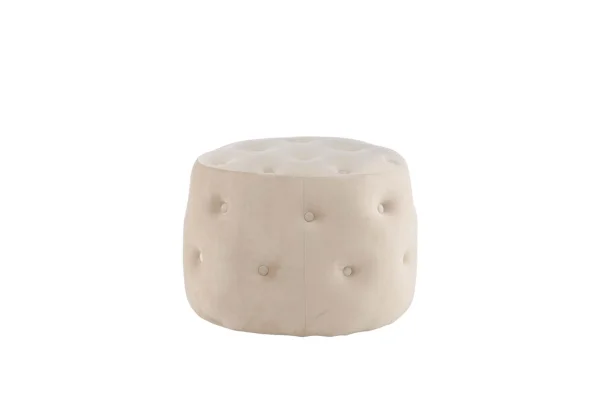 Benjamin Pouf, Hocker Ø55cm Velour weiß.