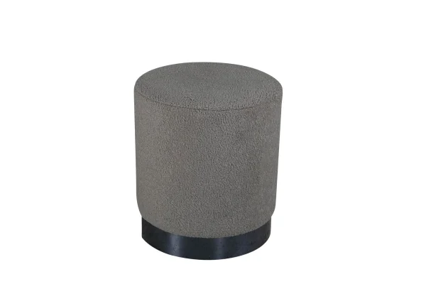 Benji Pouf, Hocker Ø35cm Teddystoff schwarz, braun.