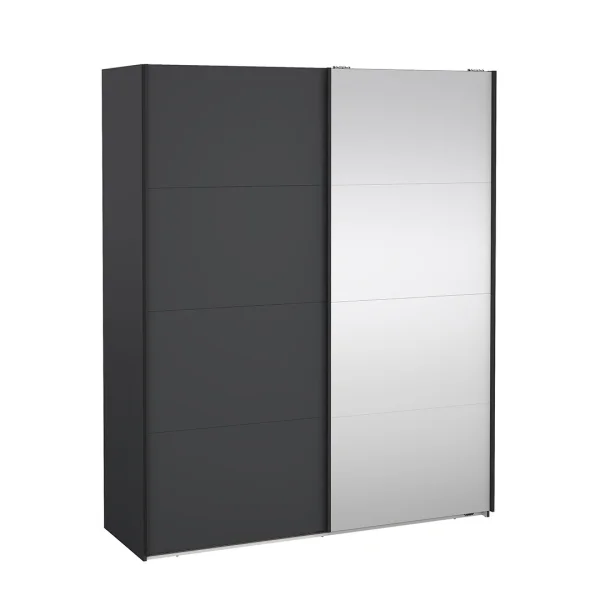 Bergamo Schiebetürenschrank 2 Türen 180x220cm matt grau.