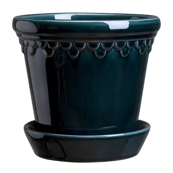 Bergs Potter Københavner Blumentopf glasiert Ø25cm Blau