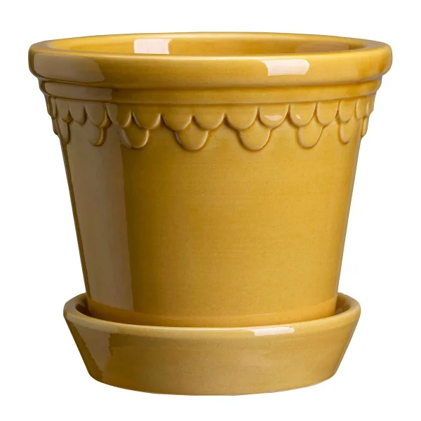 Bergs Potter Københavner Blumentopf glasiert Ø25cm Gelb