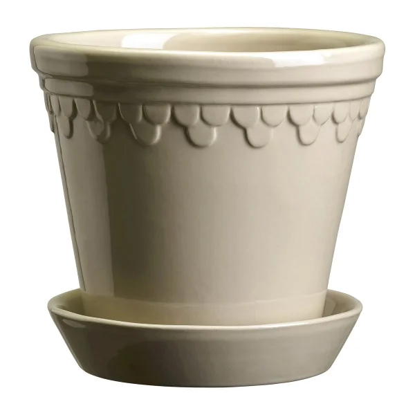 Bergs Potter Københavner Blumentopf glasiert Ø25cm Sand Stone