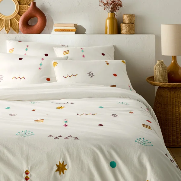 Bestickter Bettbezug Imani, Baumwolle In Vintage-optik 260 x 240 cm