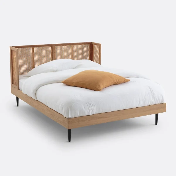 Bett Waska Mit Rattankopfteil Und Lattenrost