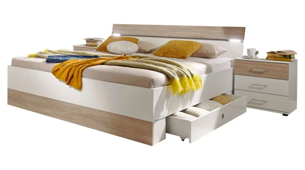 Bettanlage 180 cm - Beleuchtung und 2 Bettkästen - CHEEP