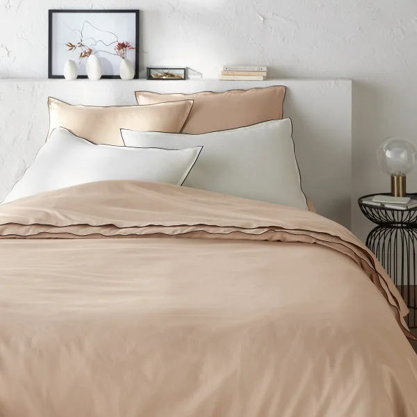 Bettbezug Victor Uni, Vorgewaschener Baumwoll-satin 260 x 240 cm