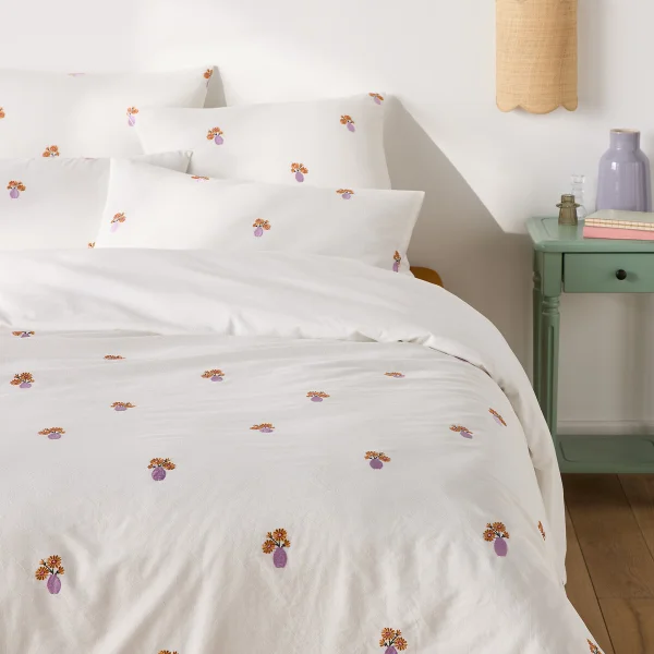 Bettdeckenbezug Ariette Aus Baumwolle Im Vintage-stil Mit Stickerei 140 x 200 cm