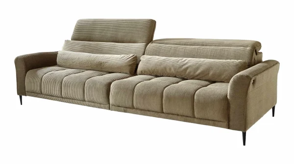 Big Sofa Cord grün - 280 cm - Nosagunterfederung - LOGAN
