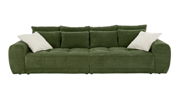 Big Sofa Cord grün - 308 cm Federkernpolsterung - JANNI