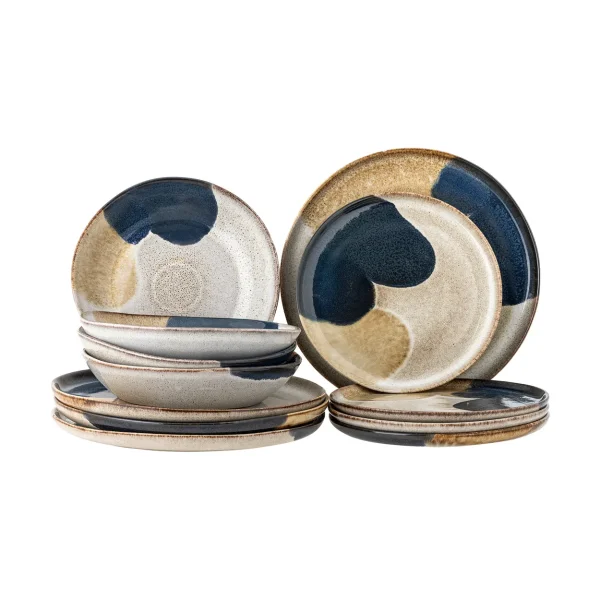 Bloomingville Jules Servisset 12 Teile Grau