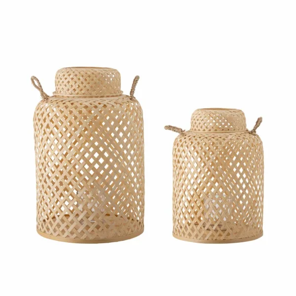 Bloomingville Madlin Laterne Glas 2er-Pack Braun