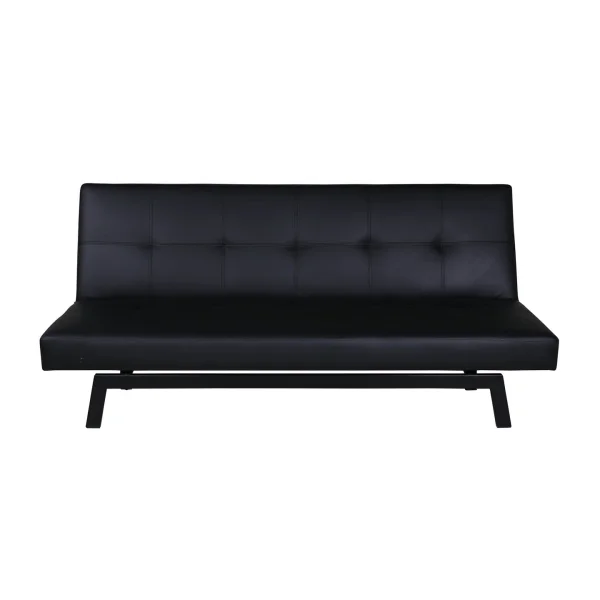 Bodil Schlafsofa PU Kunstleder schwarz.