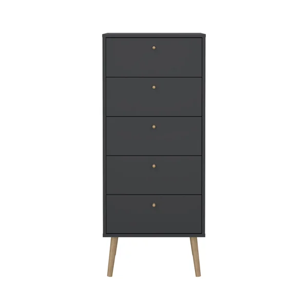 Bodo Kommode 5 Schubladen matte grau.