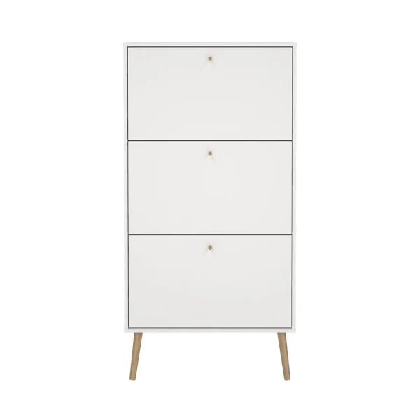 Bodo Schuhschrank 3 Klapptüren weiß.