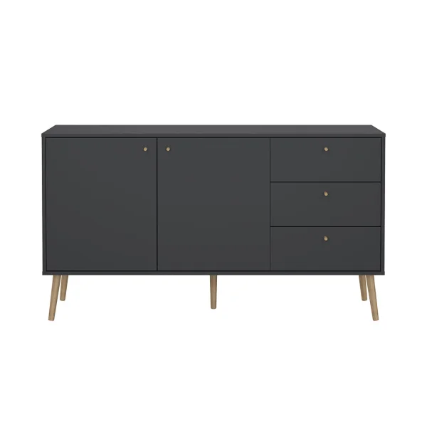 Bodo Sideboard 2 Türen, 3 Schubladen matte grau.