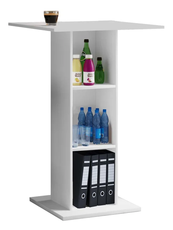 Bofus Büroregal mit Tischplatte 3 Ablagen weiß.