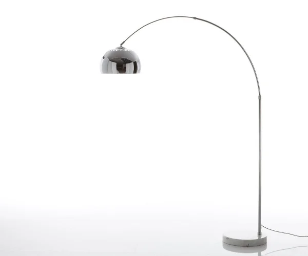 Bogenleuchte Big-Deal Eco Silber Marmor höhenverstellbar