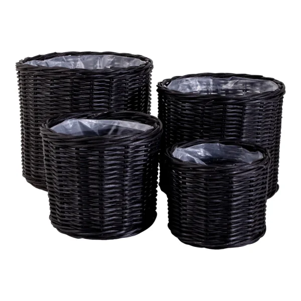 Bogens Körbe 4 Stk. rund in schwarz..