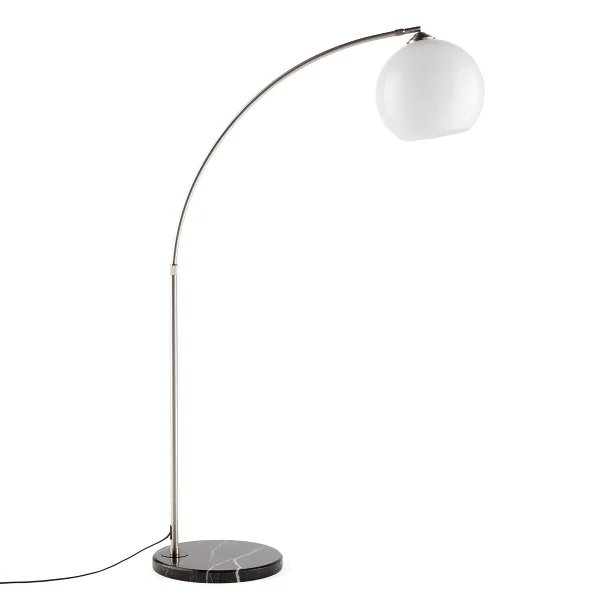 Bogenstehlampe Bowata, Stahl, Marmor Und Acryl